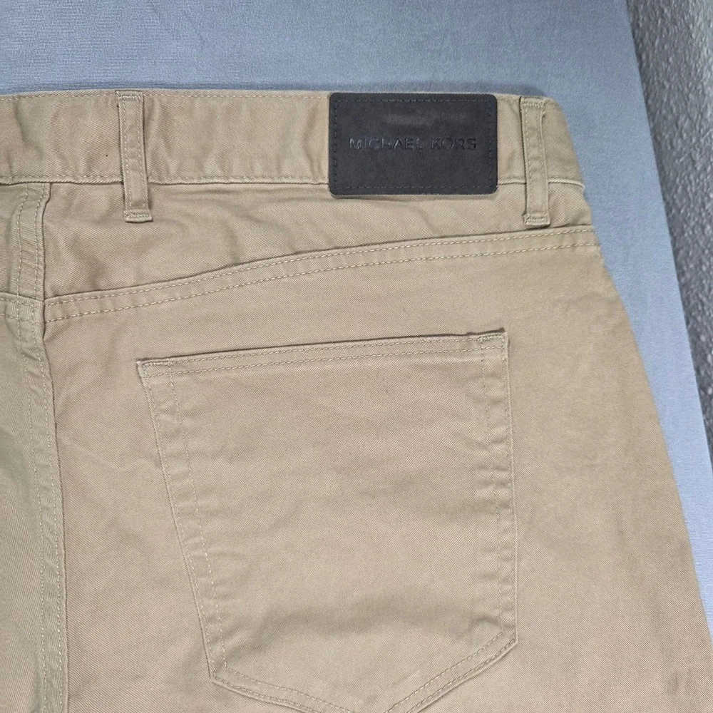 Michael Kors Parker Slim Fit Tan Khaki Pants Mens 36x32 Cotton Stretch Chinos